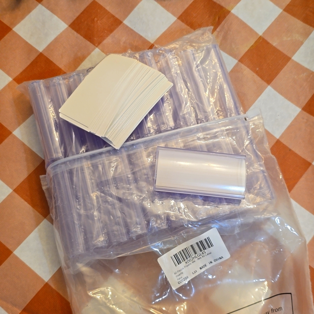 40 Plastic Retail Labels NWT